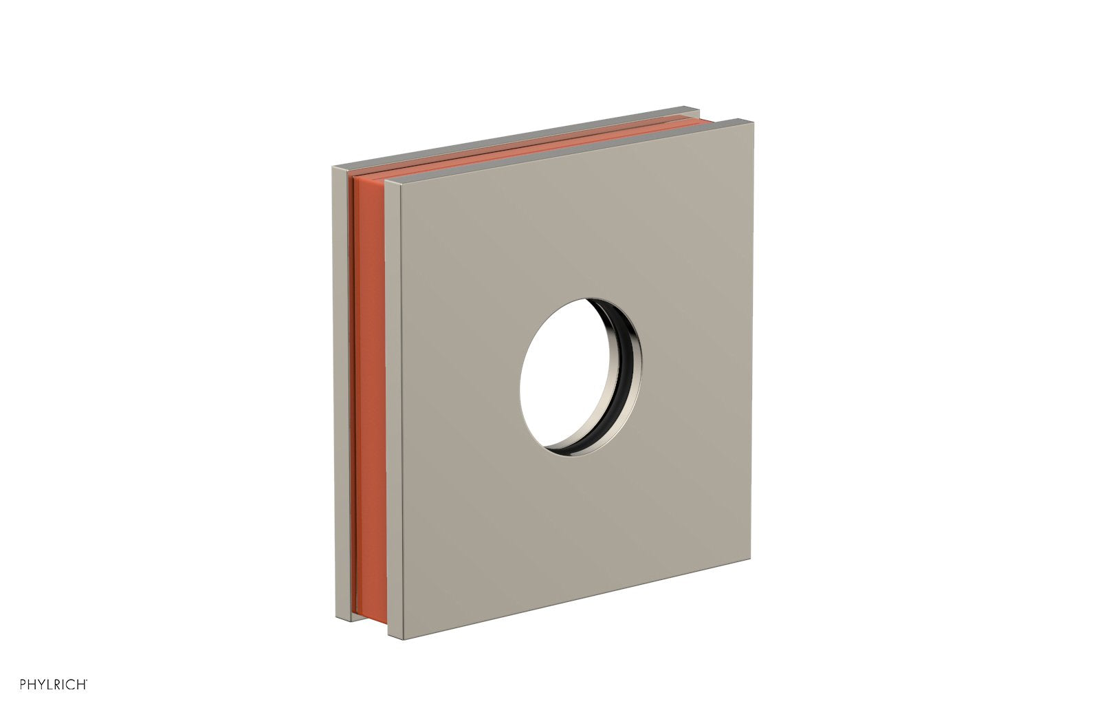 Square Flange with "Orange" Accent by Phylrich - Polished Nickel