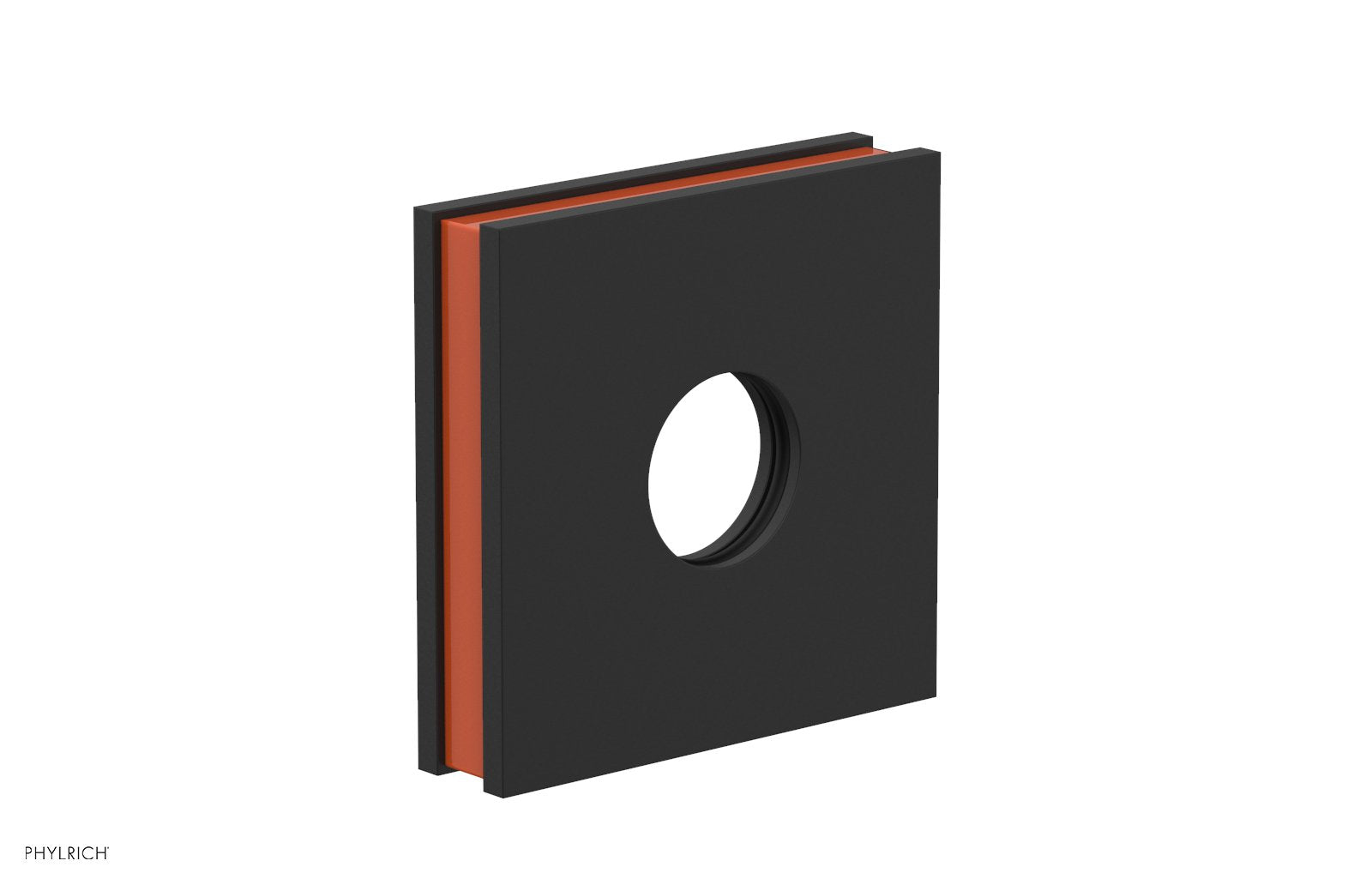 Square Flange with "Orange" Accent by Phylrich - Matte Black