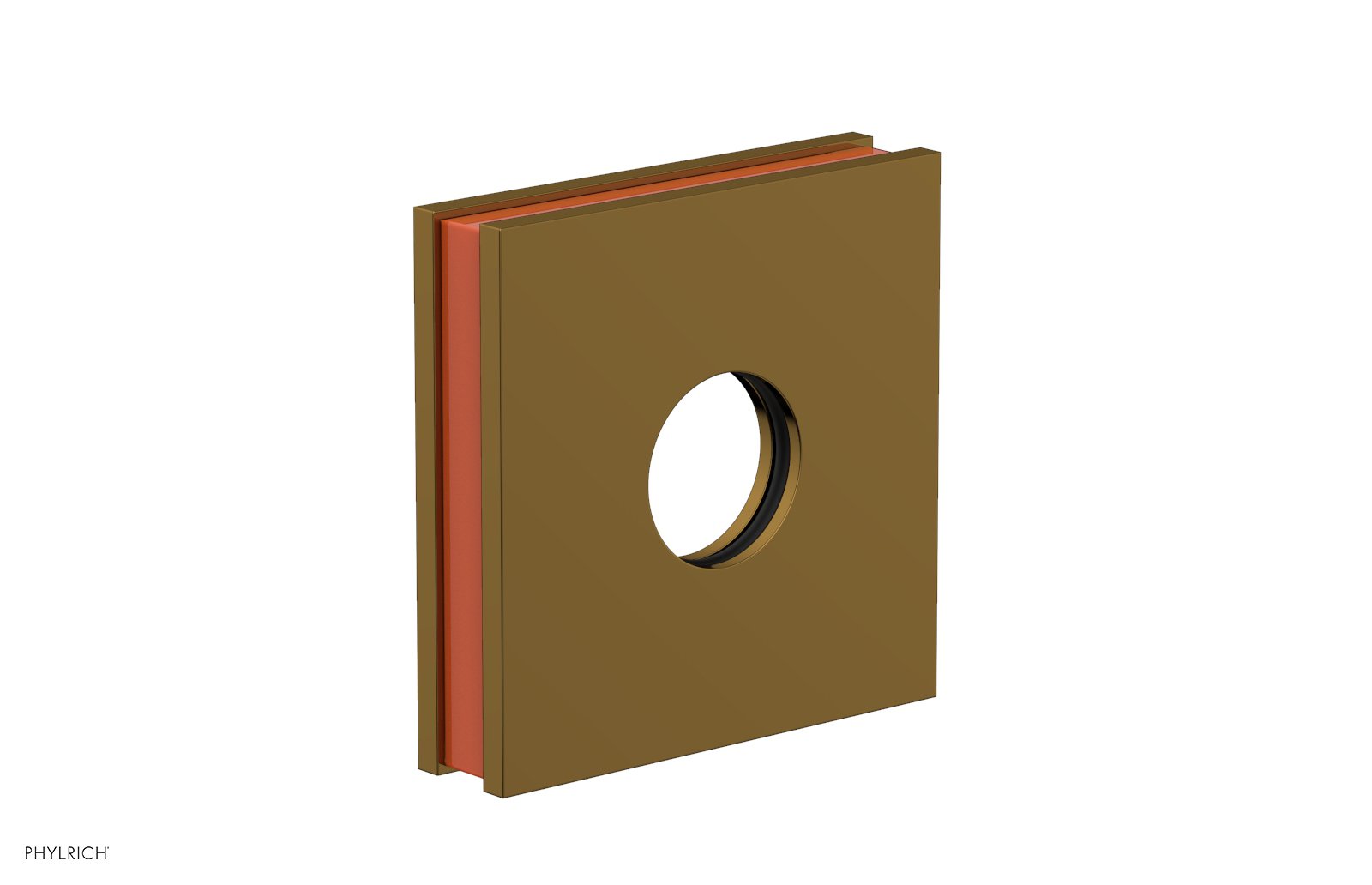 Square Flange with "Orange" Accent by Phylrich - French Brass
