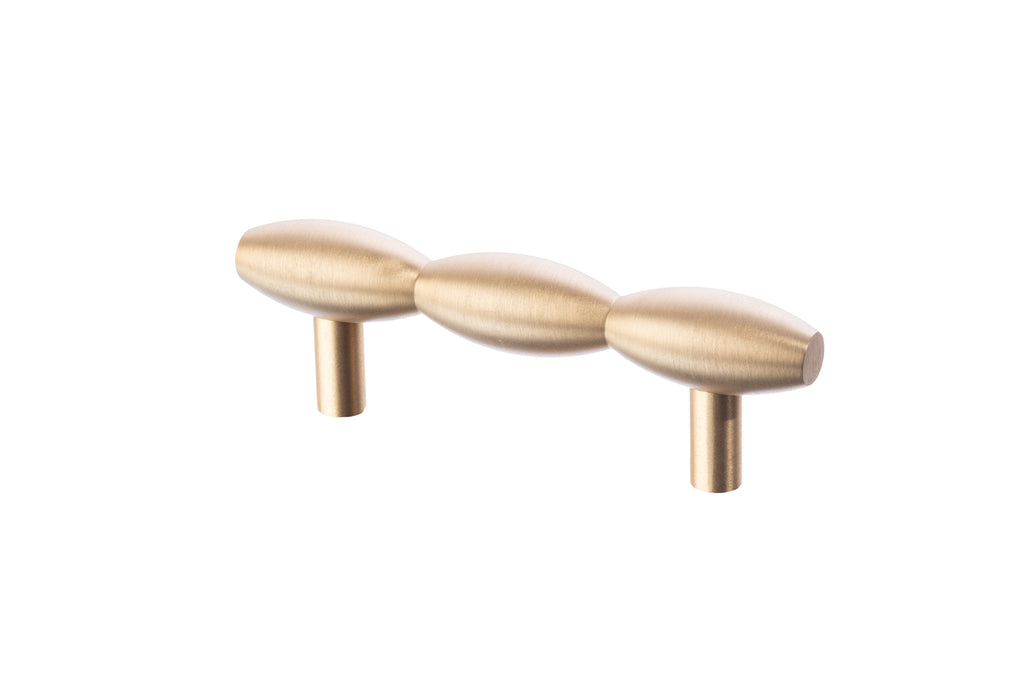 Short Barrel Pull by Lew's Hardware - 3" - Brushed Brass - New York Hardware