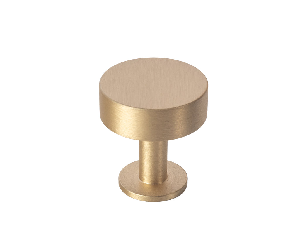 Disc Knob by Lew's Hardware - 1-1/4" - Brushed Brass - New York Hardware