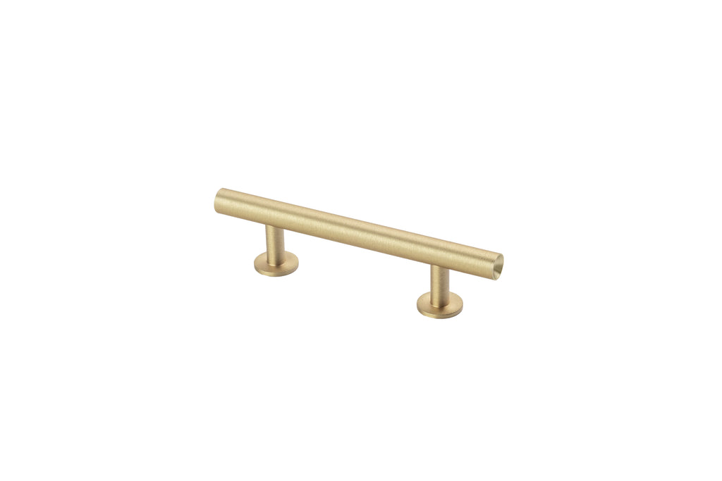 Round Bar Pull by Lew's Hardware - 3" - Brushed Brass - New York Hardware