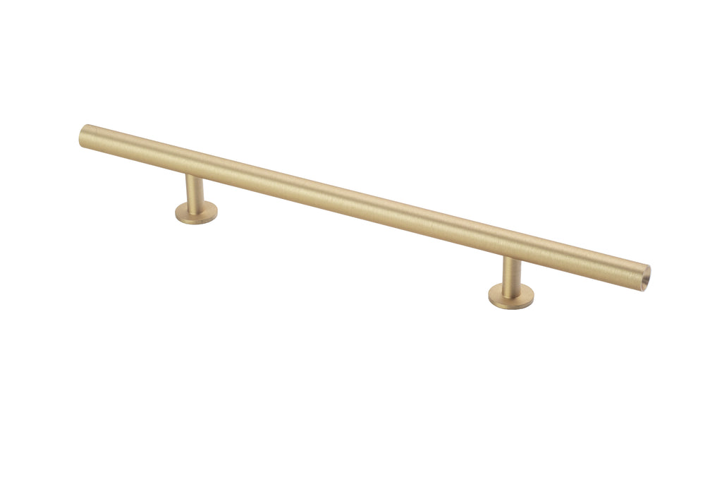 Round Bar Pull by Lew's Hardware - 6" - Brushed Brass - New York Hardware