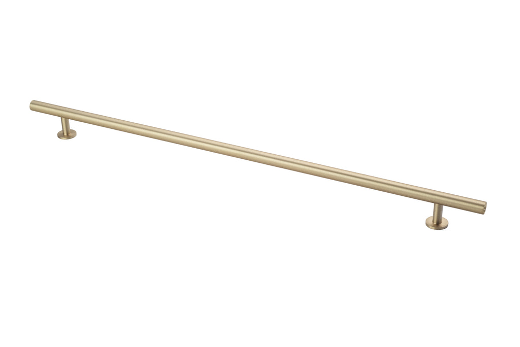 Round Bar Pull by Lew's Hardware - 15" - Brushed Brass - New York Hardware