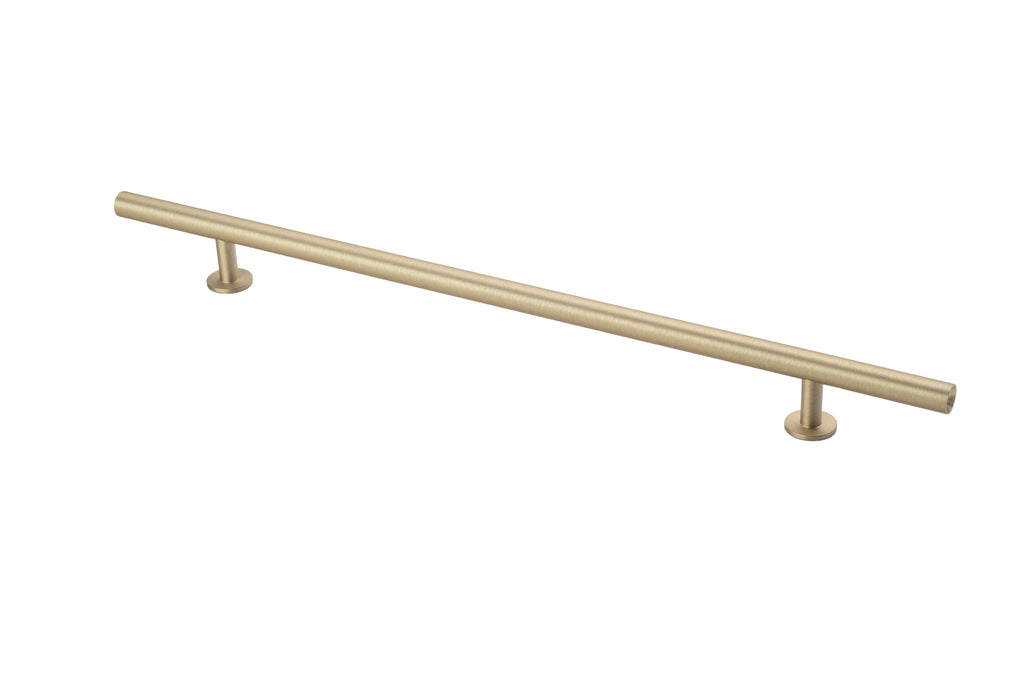 Round Bar Pull by Lew's Hardware - 10" - Brushed Brass - New York Hardware