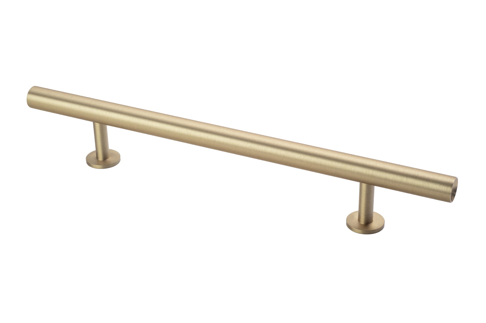 Round Bar Refrigerator Handle by Lew's Hardware - 9" - Brushed Brass - New York Hardware