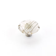 Ice Confetti White Grey Glass Round Knob by Schaub - New York Hardware