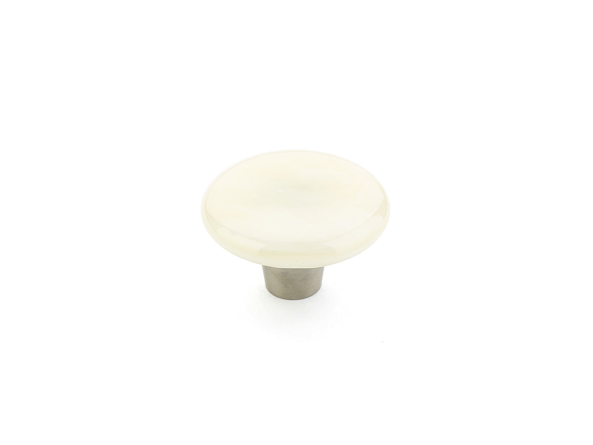 Ice Ivory Silk Glass Round Knob by Schaub - New York Hardware