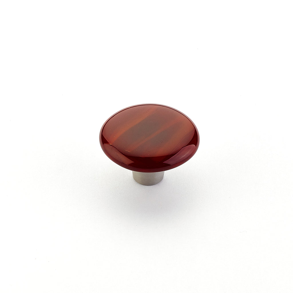 Ice Scarlet Silk Glass Round Knob by Schaub - New York Hardware