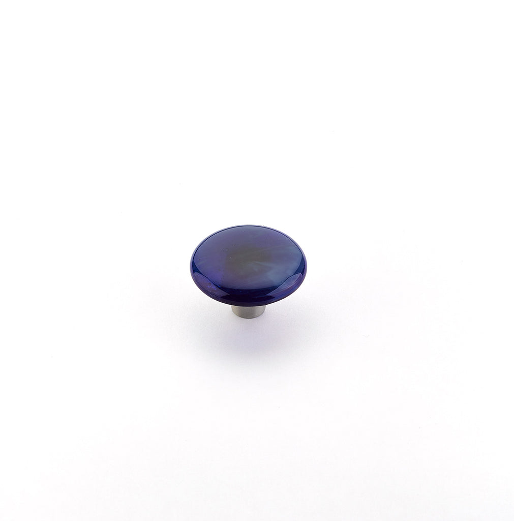 Ice Sapphire Silk Glass Round Knob by Schaub - New York Hardware