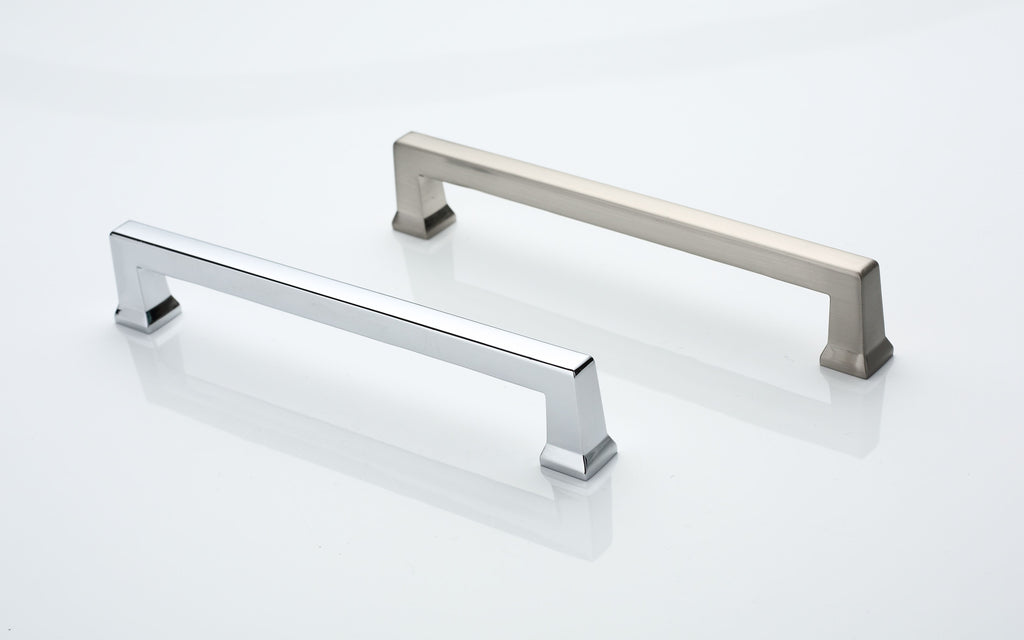 Brookester Pull - Art Deco style pull available in satin nickel and chrome