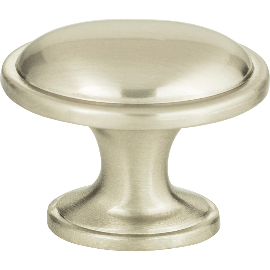 Austen Oval Knob by Atlas - 1-5/16" - Brushed Nickel - New York Hardware