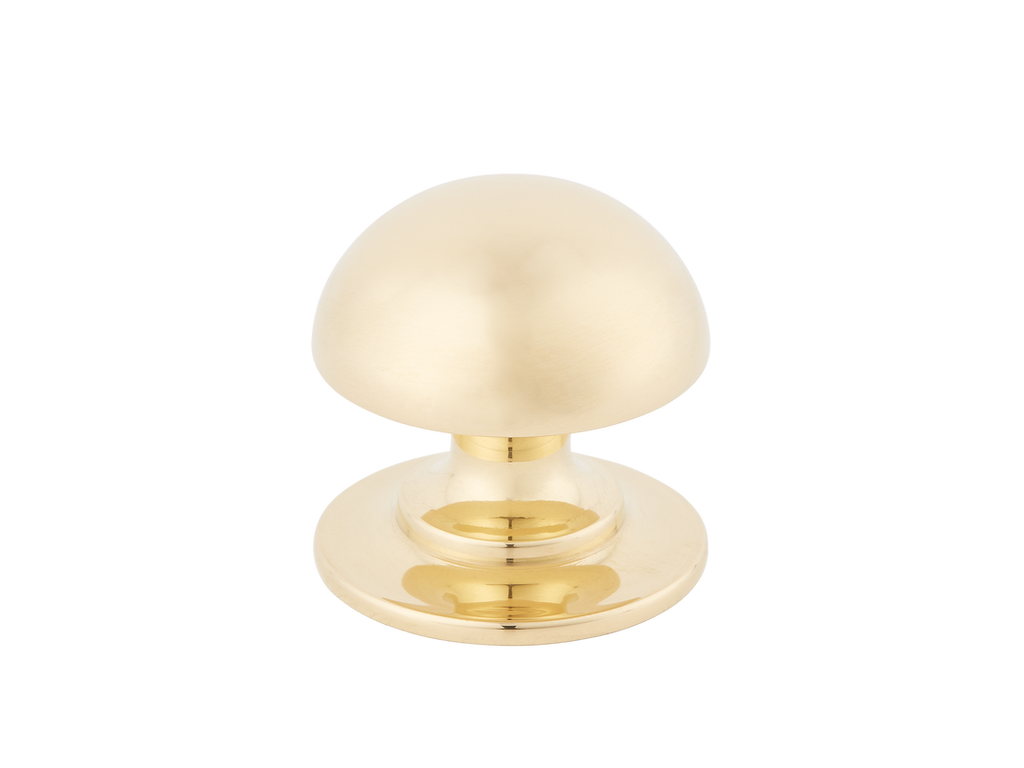 Cotswold Mushroom Cabinet Knob by Armac Martin - 32mm - Polished Brass Unlacquered