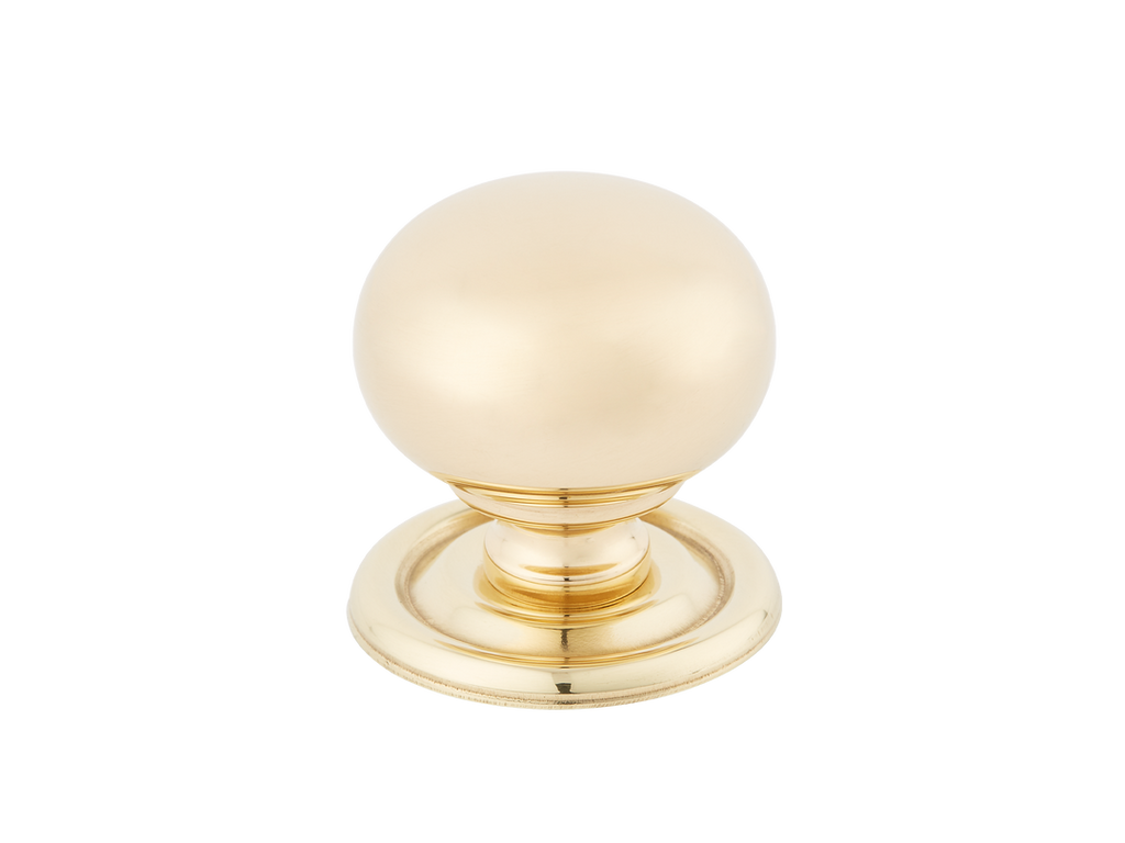 Cotswold Bun Cabinet Knob by Armac Martin - 32mm - Polished Brass Unlacquered