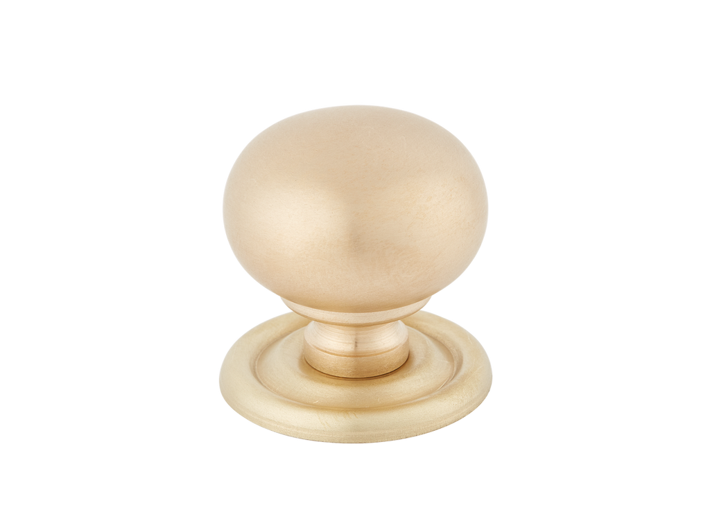 Cotswold Bun Cabinet Knob by Armac Martin - 32mm - Satin Brass Unlacquered