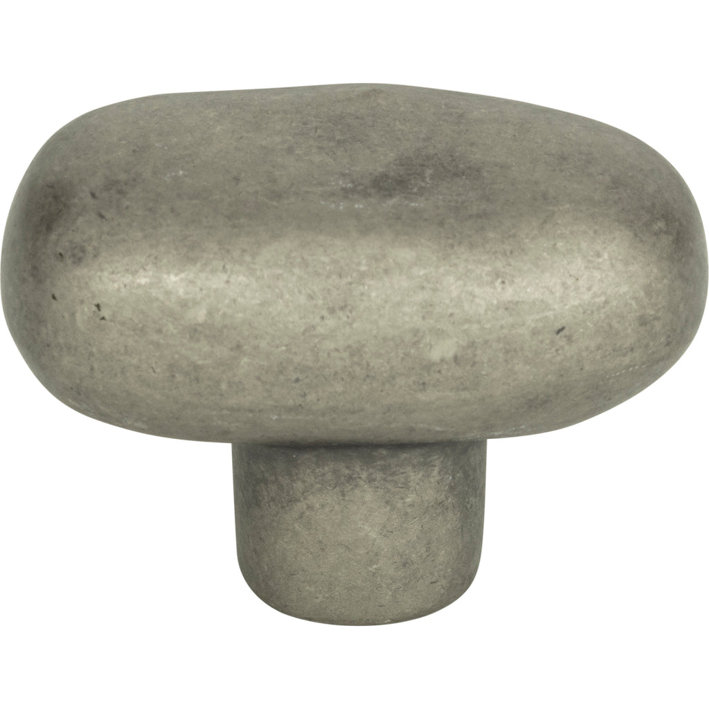 Distressed Oval Knob by Atlas - 1-11/16" - Pewter - New York Hardware