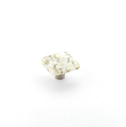 Ice White Lace Pebbles Glass Square Knob by Schaub - New York Hardware