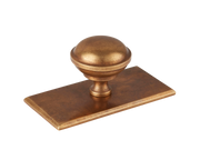 Queslett Cabinet Knob with Rectangular Backplate by Armac Martin - 34mm - Satin Nickel Plate