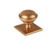 Queslett Cabinet Knob with Square Backplate by Armac Martin - 34mm - Satin Nickel Plate