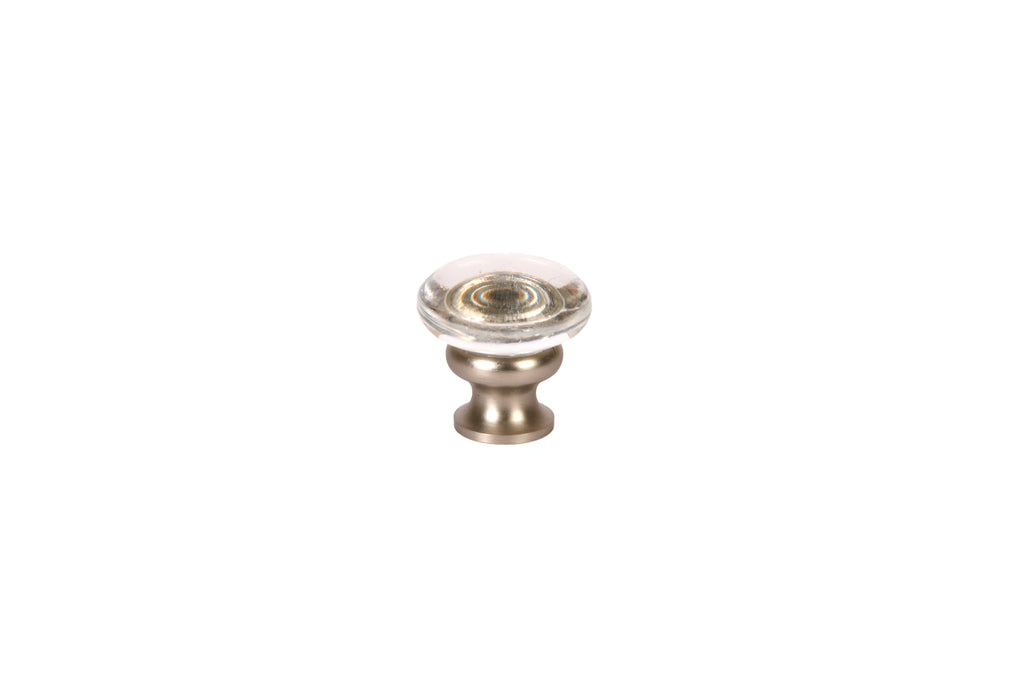 Mushroom Glass Knob by Lew's Hardware - 1-1/8" - Brushed Nickel - Transparent Clear - New York Hardware
