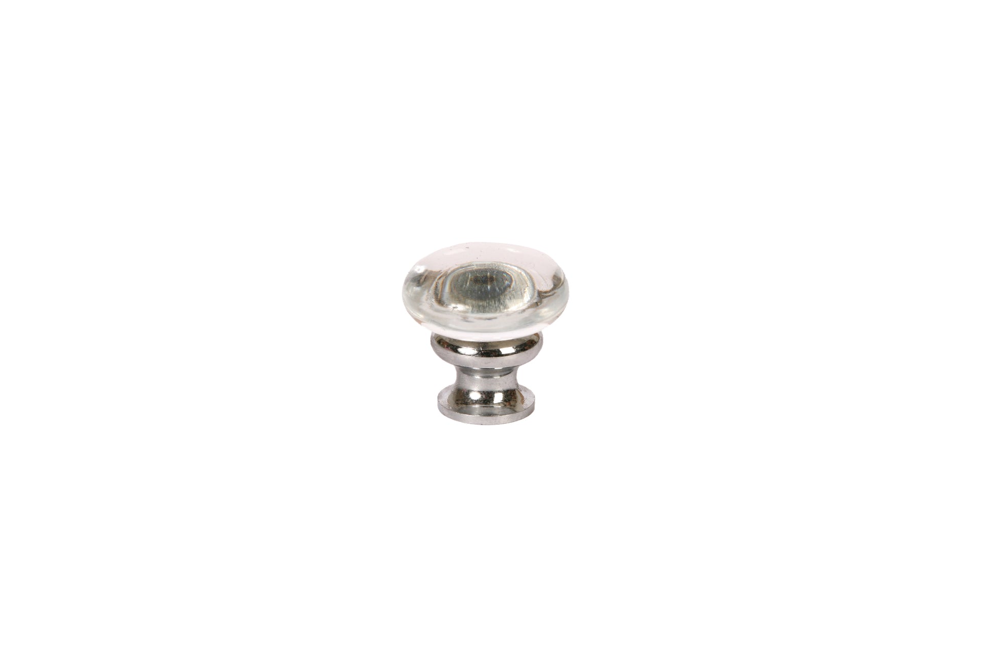 Mushroom Glass Knob by Lew's Hardware - 1-1/8" - Polished Chrome - Transparent Clear - New York Hardware