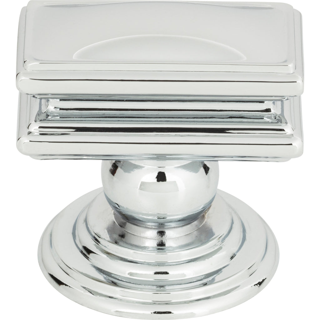 Campaign Rectangle Knob by Atlas - 1-1/2" - Polished Chrome - New York Hardware