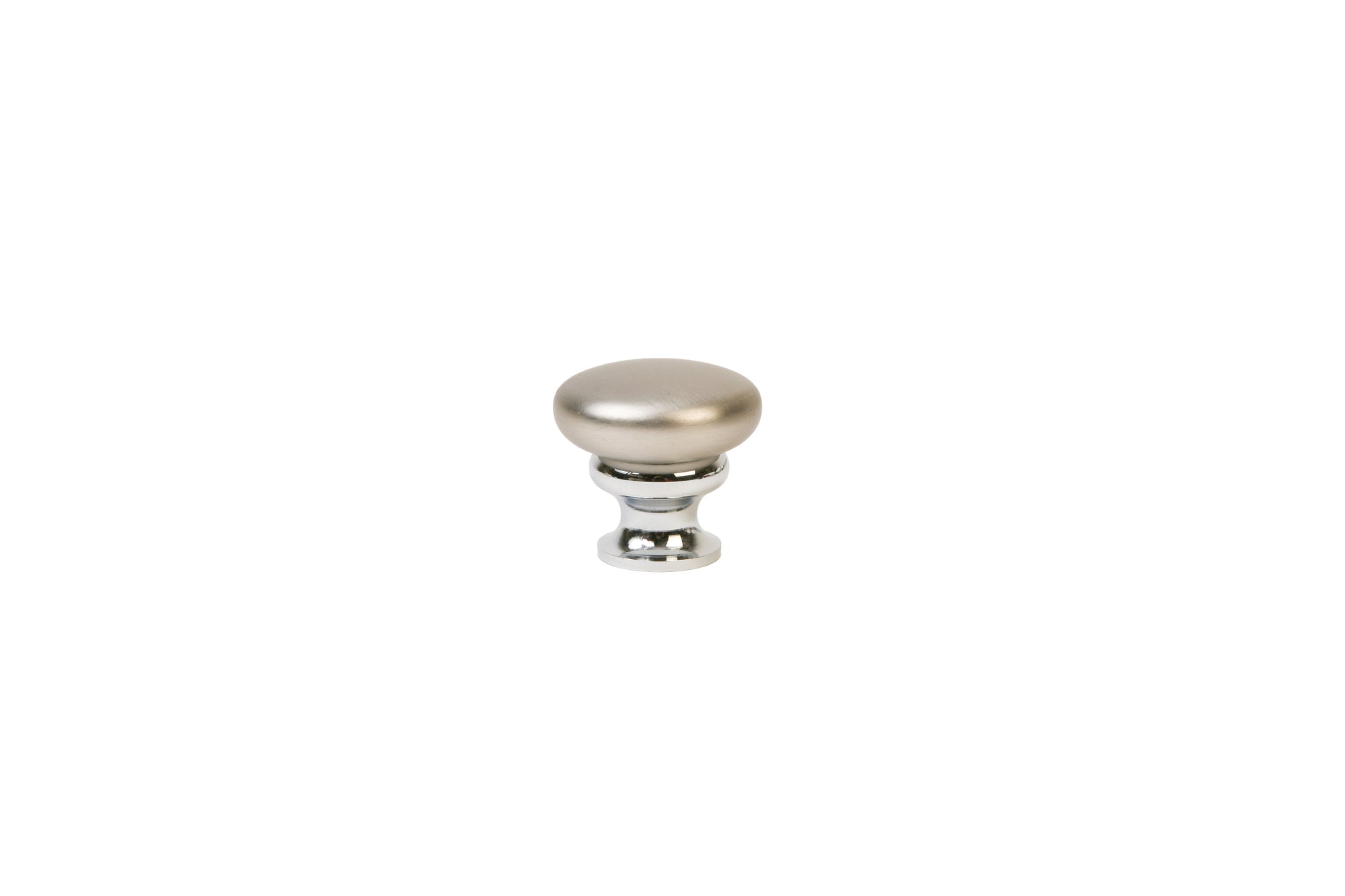 Metal Mushroom Split Finish Knob by Lew's Hardware - 1-1/8" - Polished Chrome - Brushed Nickel - New York Hardware