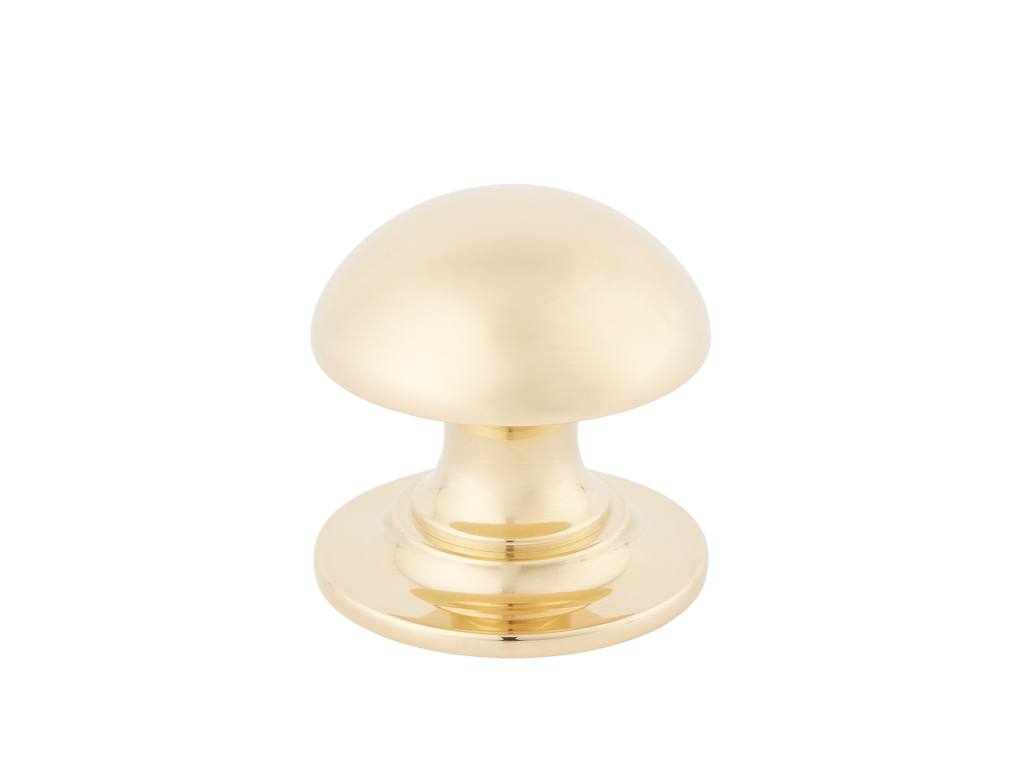 Cotswold Mushroom Cabinet Knob by Armac Martin - 38mm - Polished Brass Unlacquered
