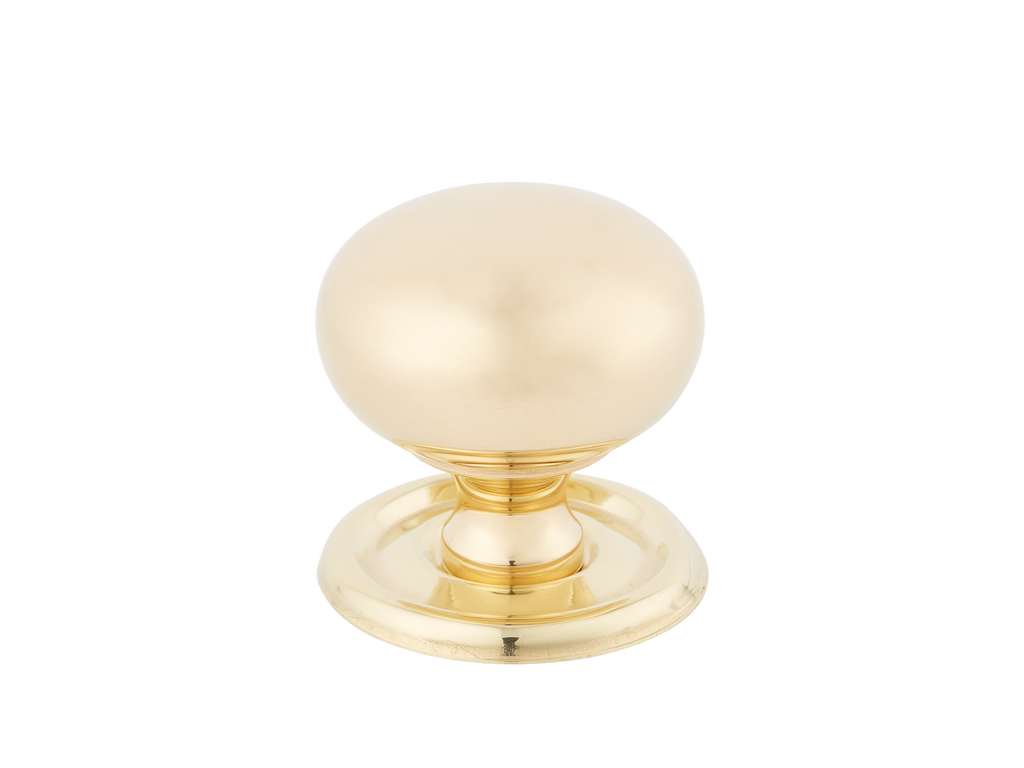 Cotswold Bun Cabinet Knob by Armac Martin - 38mm - Polished Brass Unlacquered