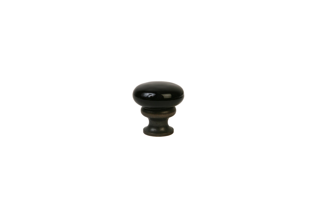 Mushroom Glass Knob by Lew's Hardware - 1-1/8" - Oil-rubbed Bronze - Black - New York Hardware