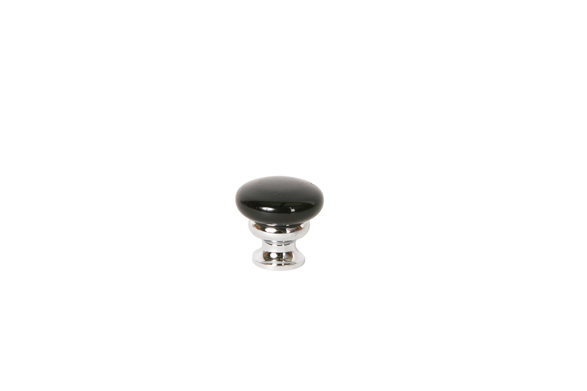 Metal Mushroom Split Finish Knob by Lew's Hardware - 1-1/8" - Polished Chrome - Gloss Black - New York Hardware