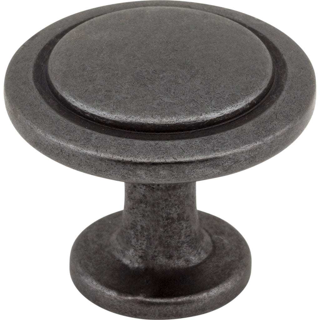 Round Button Gatsby Cabinet Knob by Elements - Gun Metal