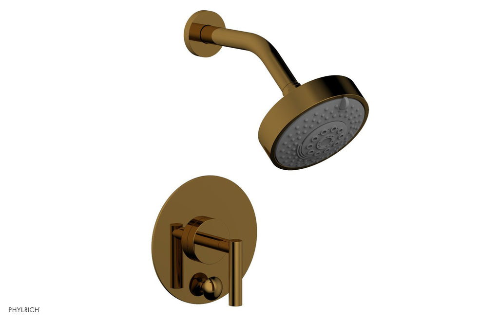 TRANSITION   Pressure Balance Shower and Diverter Set (Less Spout), Lever Handle by Phylrich - Satin Gold