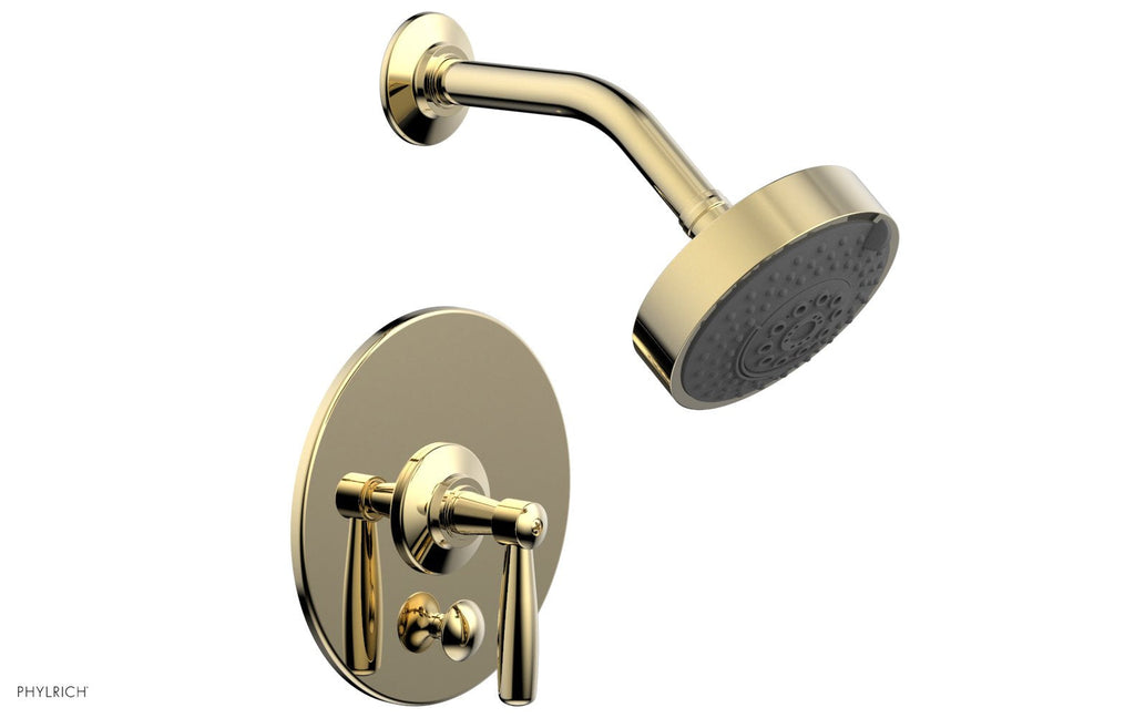 WORKS Pressure Balance Shower and Diverter Set (Less Spout), Lever Handle by Phylrich - Old English Brass