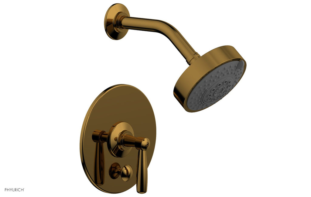 WORKS Pressure Balance Shower and Diverter Set (Less Spout), Lever Handle by Phylrich - Satin Gold