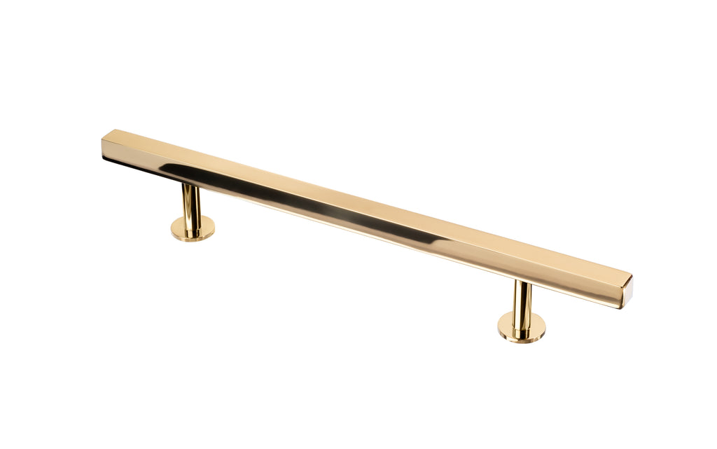 Square Bar Refrigerator Handle by Lew's Hardware - 9" - Polished Brass - New York Hardware
