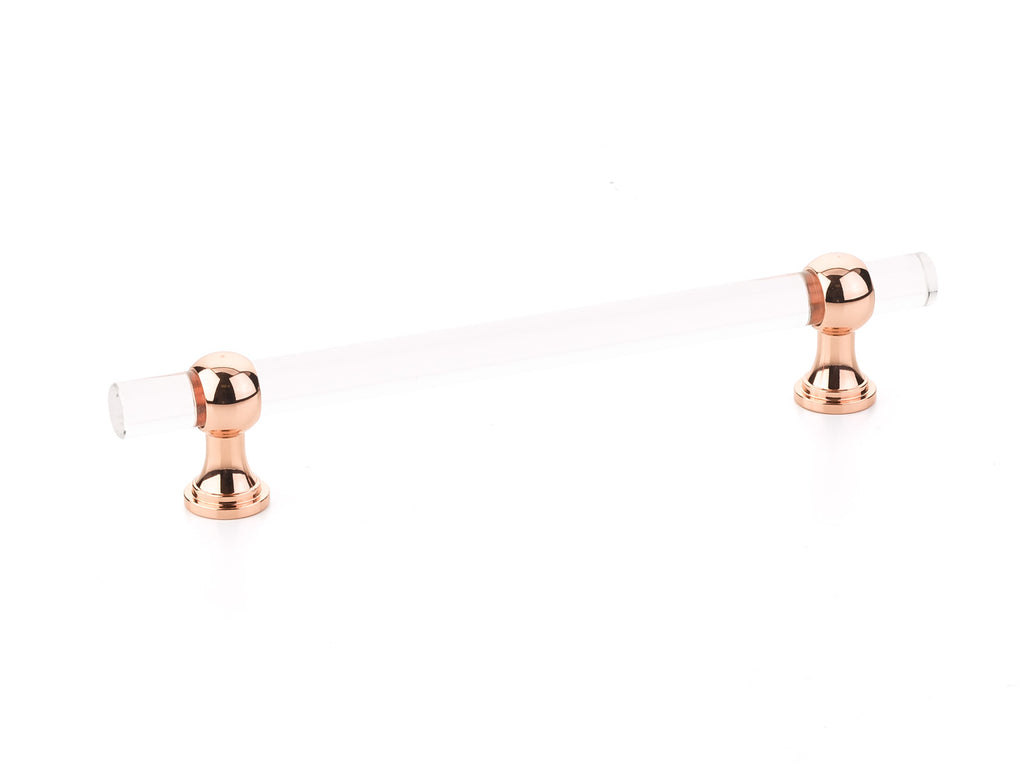 Lumiere Transitional Adjustable Acrylic Bar Pull by Schaub - Polished Rose Gold - New York Hardware