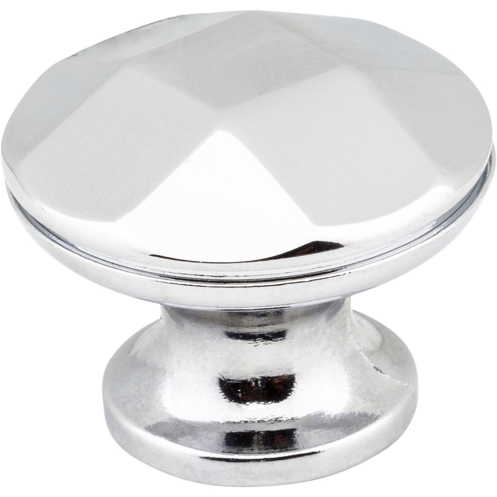 Faceted Geometric Drake Cabinet Knob by Elements - Polished Chrome
