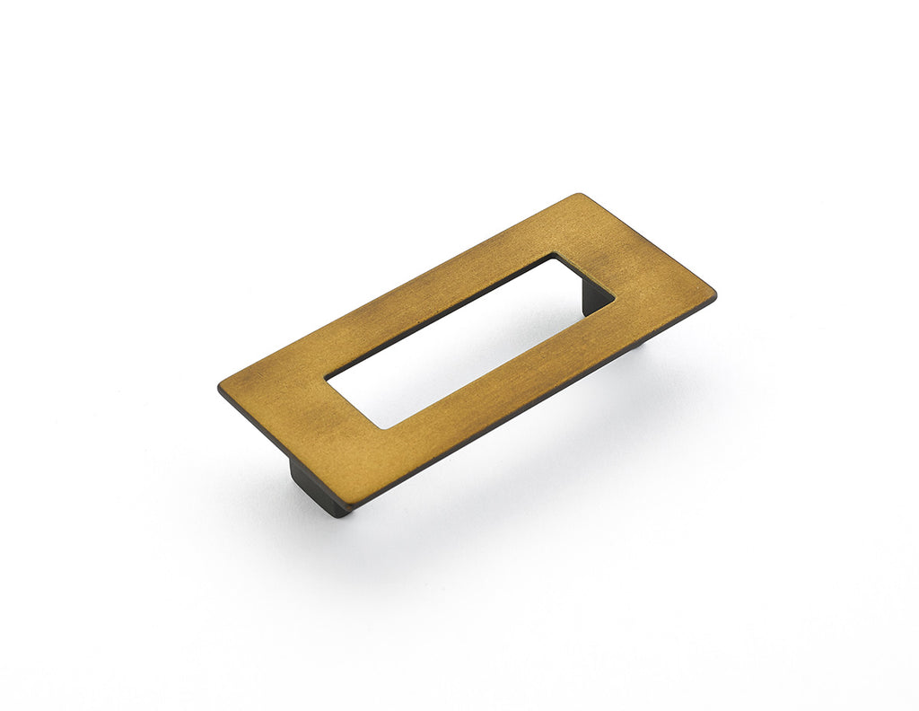 Finestrino Flat Rectangle Pull by Schaub - Burnished Bronze - New York Hardware