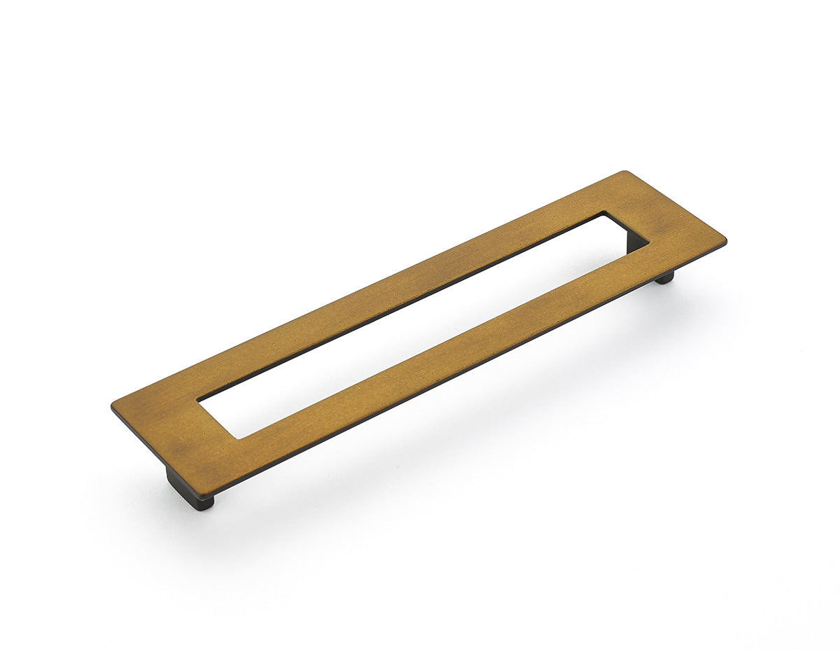 Finestrino Flat Rectangle Pull by Schaub - Burnished Bronze - New York Hardware