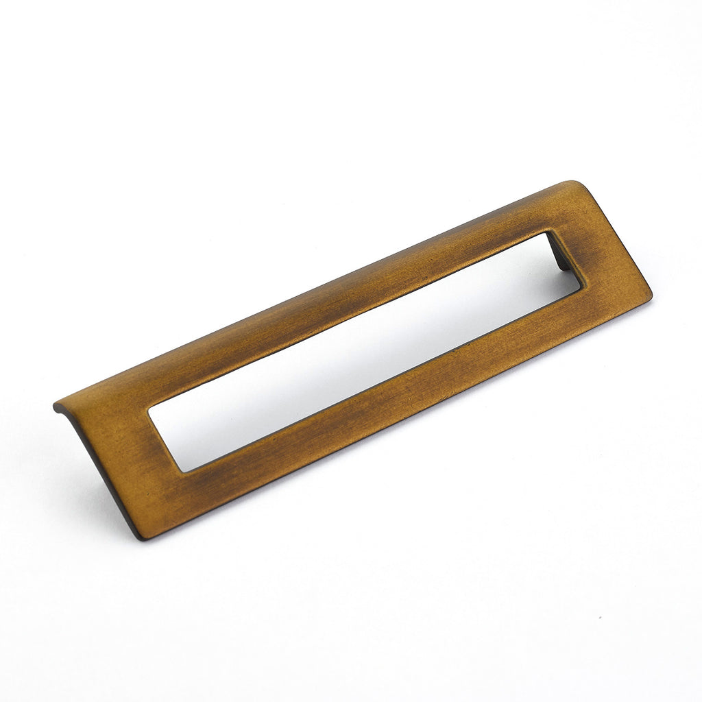 Finestrino Angled Rectange Pull by Schaub - Burnished Bronze - New York Hardware