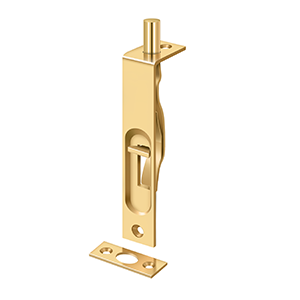 Square Flush Bolt HD by Deltana - 4" - PVD Polished Brass - New York Hardware