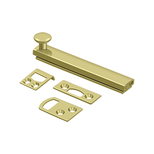 Concealed Screw Surface Bolts HD by Deltana - 4" - Polished Brass - New York Hardware