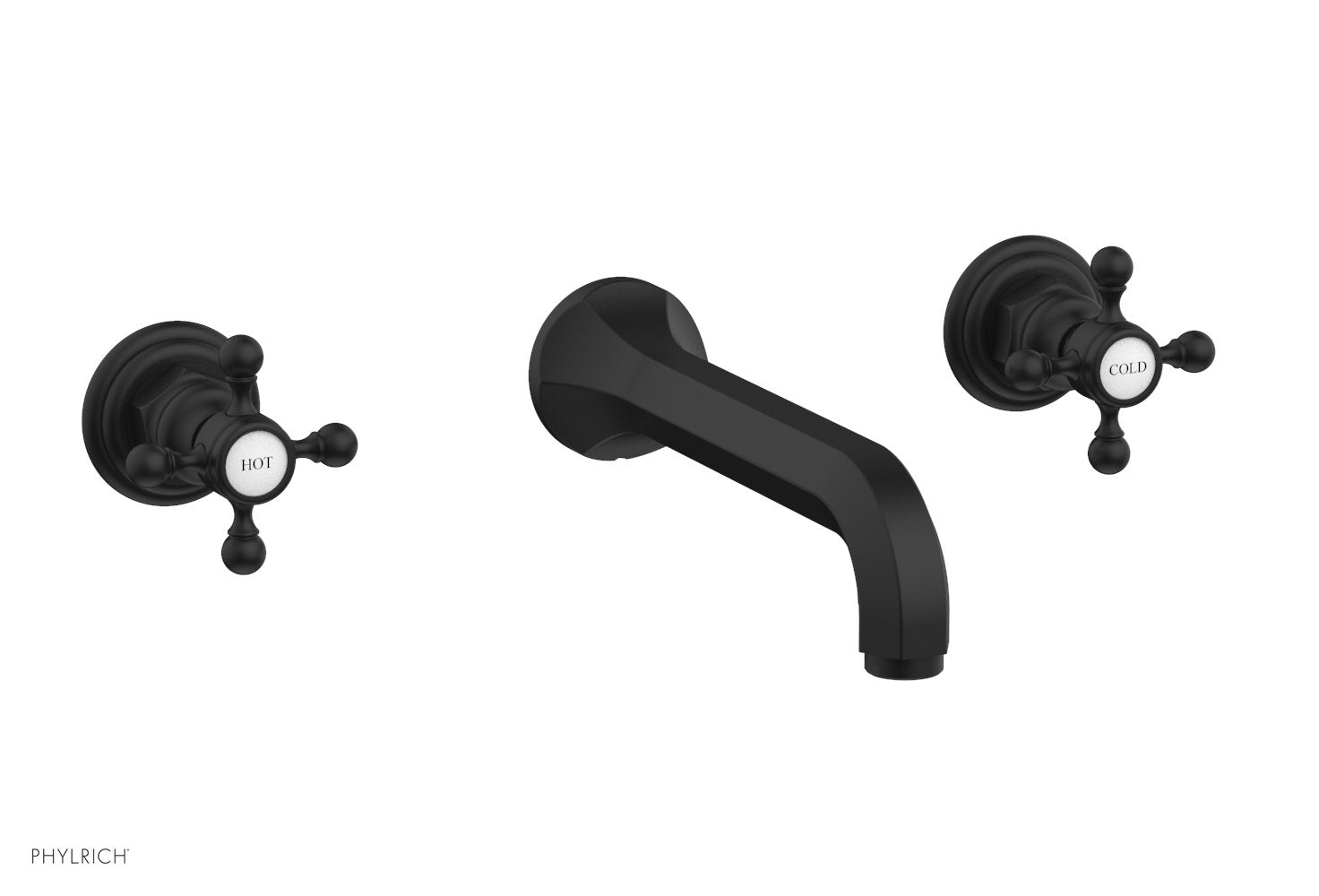 HEX TRADITIONAL Wall Lavatory Set by Phylrich - Matte Black