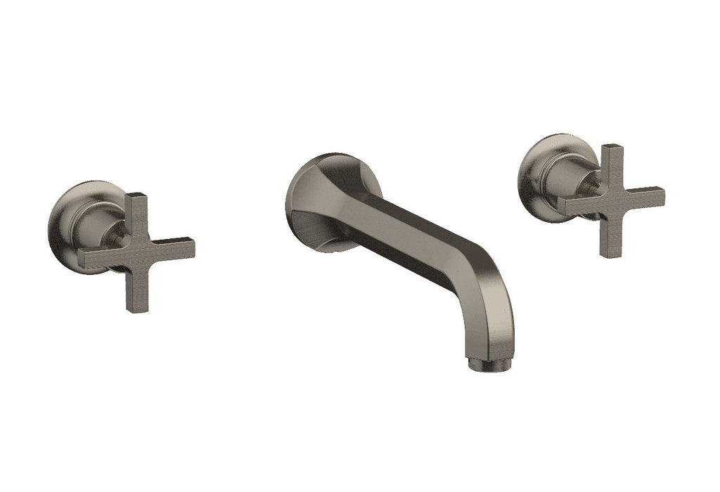 HEX MODERN Wall Lavatory Set   Cross Handles by Phylrich - Pewter