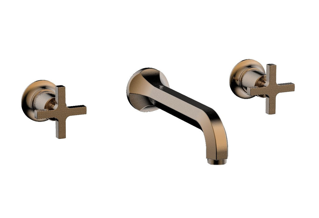 HEX MODERN Wall Lavatory Set   Cross Handles by Phylrich - Old English Brass
