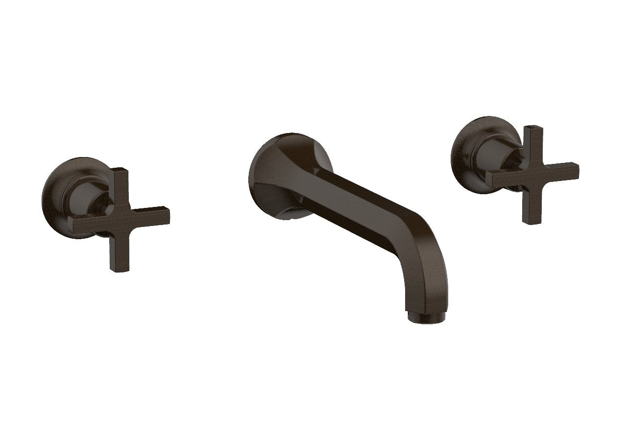 HEX MODERN Wall Lavatory Set   Cross Handles by Phylrich - Antique Bronze