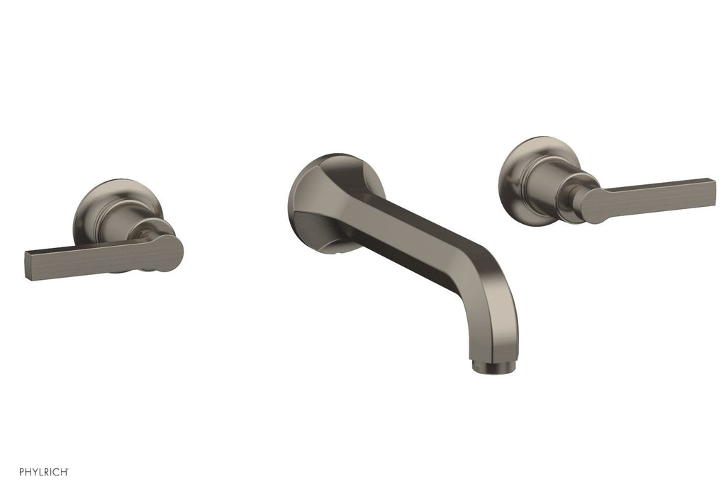 HEX MODERN Wall Lavatory Set   Lever Handles by Phylrich - Pewter