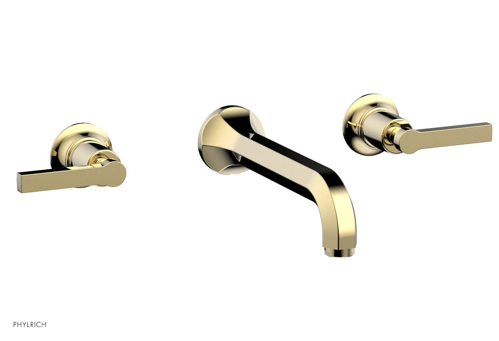 HEX MODERN Wall Lavatory Set   Lever Handles by Phylrich - Polished Brass Uncoated
