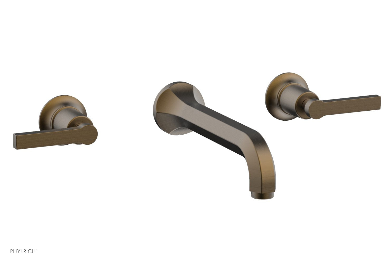 HEX MODERN Wall Lavatory Set   Lever Handles by Phylrich - Old English Brass